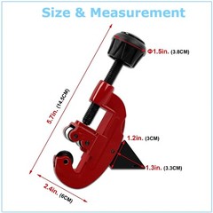 ﻿﻿Pipe Tube Cutter 1/8&Prime; to 1-1/8 OD Copper Brass Aluminum PVC Plumbing HVAC Tool