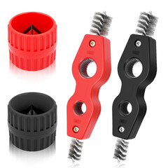 4 PCS 4 in 1 Copper Tubing Brush and Reamer, 1/2 in and 3/4 in Copper Pipe Clean