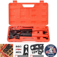 All-in-One PEX Pipe Crimping Tool for 3/8 to 1-Inch &ndash; Includes Cutter & Gauge