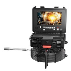 30m Sewer Drain Pipe Inspection Camera w/ 512HZ Locator 9&Prime; Monitor Self-Leveling