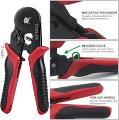Ferrule Crimping Tool Kit &ndash; Square Ferrule Crimper Plier (AWG 23-7) with 1380pcs