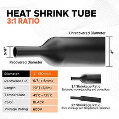 Heat Shrink Tubing 2&Prime;, (50mm) 3:1 Ratio Shrink Tube Industrial and Marine Gra&hellip;