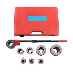 7 Size BSPT Pipe Threader W/ Handle Pipe Threader Threading 3/8&Prime; To 2&Prime; Dies Set