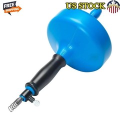 Handheld Drain Snake Auger 15 Ft High Tensile Cable Manual Crank Cleaner Rivet
