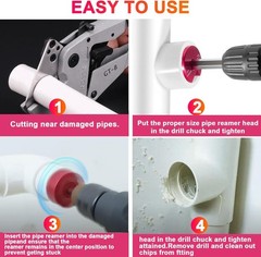 1&Prime; PVC Pipe Reamer PPR100 PVC Fitting Saver for Schedule 40 PVC CPVC ABS Pipe