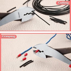 LEONTOOL Electrical Pliers for Crimping and Cutting, TPR Handle, 10-22 AWG Termi