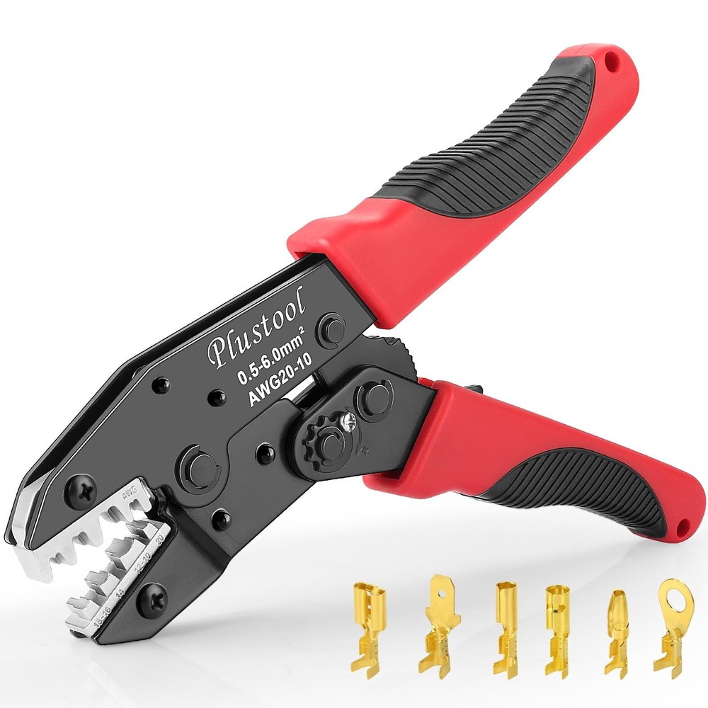 Plustool Crimping Tool for Non-Insulated Open Barrel Terminals & Receptacles &hellip;