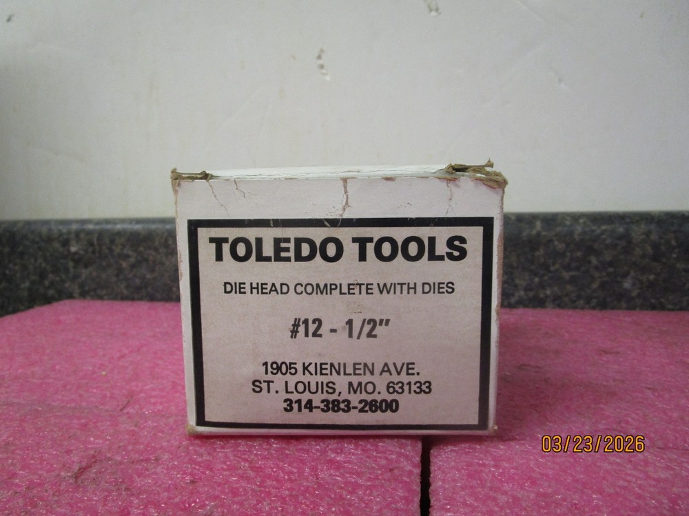 NEW Toledo Tools Die Head Complete with Dies #12 &ndash; 1/2&Prime;