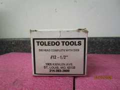 NEW Toledo Tools Die Head Complete with Dies #12 &ndash; 1/2&Prime;