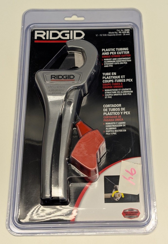 RIDGID PC-1375ML 1/8&Prime; to 1-3/8&Prime; PVC and PEX Cutter w/ Multi-Layer Adapter NISB