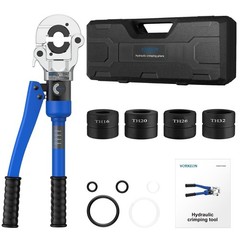 Copper pipe Pro press crimper 8 Ton 15.74 inch, Blue and Black