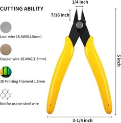 5 Micro Flush Cutters Set, Diagonal Wire Cutters with Internal Spring, 5-Inch, Y