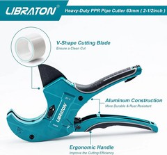 LIBRATON PVC Pipe Cutter 2-1/2&Prime;, PVC Cutter, Ratchet Pipe Cutter Tool | Improved