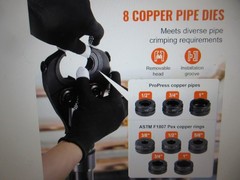 VEVOR Copper Pipe Crimping Tool, Hydraulic Driven Press Tool 1/2 in &ndash; 1 in Jaws