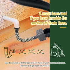 A/C Drain Lines Cleaner Tool: Efficient Vacuum Attachment, 9-Inch Length, Gray