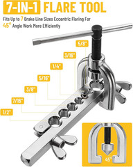 25 Ft 3/16In Zinc-Plated Brake Line Flaring Tool Kit Includes 3-In-1 Tube Bender
