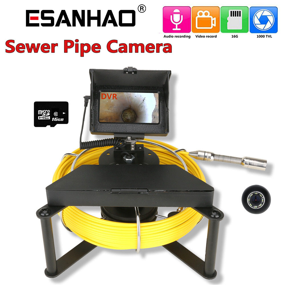 20M Pipe Inspection Camera HD 1200TVL DVR Drain Sewer Camera 4.3&Prime; LCD Monitor