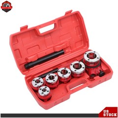 6Pcs NPT Manual Ratchet Pipe Threader Kit 1/4&Prime; to 1-1/4&Prime;,2Pcs Rachet Handle