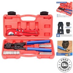Heavy-Duty PEX Tool Set with Clamps and Pipe Cutter &ndash; Ideal for DIY and Plumbing