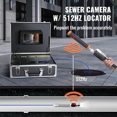 Sewer Camera Pipe Inspection Camera 7&Prime; 1000TVL Camera 100ft w/Locator 512Hz