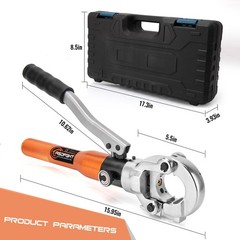 Copper Pipe Crimping Tool &ndash; with 1/2&Prime;, 3/4&Prime;, 1&Prime;, Silver With Black Handles
