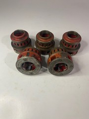 Lot of FIVE (5) RIDGID 1-1/2&Prime; Die-Head Pipe Threaders (USED) 12R
