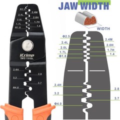 IWISS Ratcheting Open Barrel Crimper for TE, JST, Molex Pins AWG 30-14
