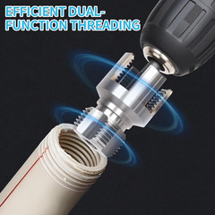 3PCS PVC Pipe Threader Kit &ndash; Dual-Function Internal & External Pipe Threading To