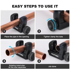 HAUTMEC Copper Pipe Cutter Tool 1/8&Prime; to 5/8&Prime;OD 1/8 &ndash; 5/8 inch, Black