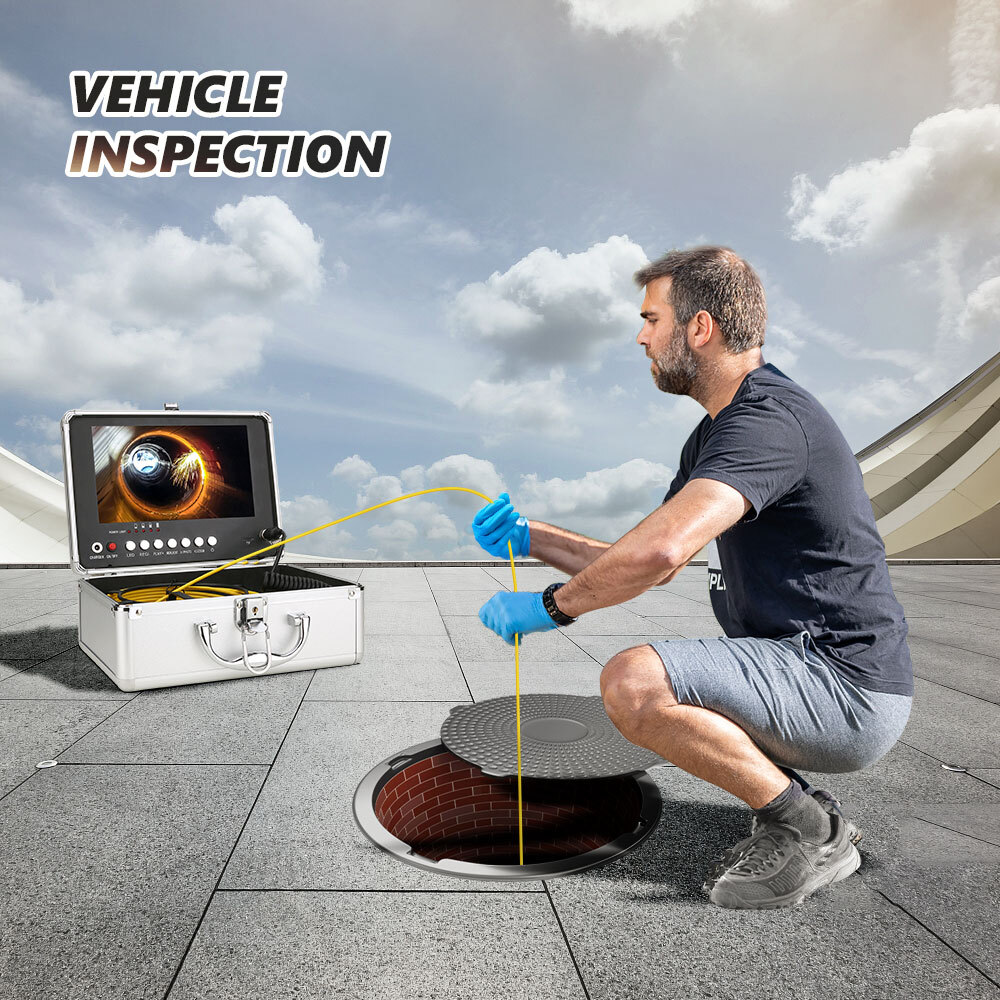 17mm Drain Sewer Pipe Inspection Camera 25M DVR 16GB Video Endoscope 9&Prime; Monitor