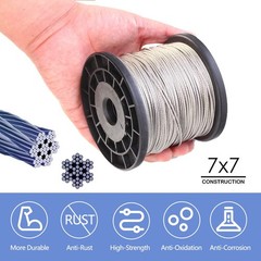 Wire Rope Crimping Tool Kit, with 1/16-304 Stainless Steel Cable 165 ft (7&times;7 Str