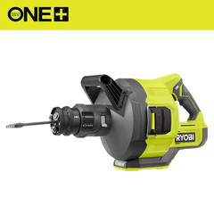 ONE+ 18V Cordless Drain Auger with 35 Ft Cable, LED Light, Auto Feed/Retract, Ca
