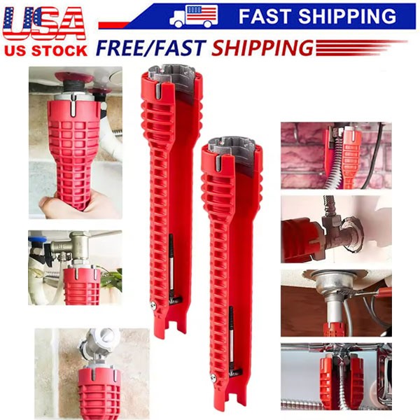 5 in 1 Faucet Sink Installer Home Multi Tool Pipe Wrench For Plumbers Homeowners
