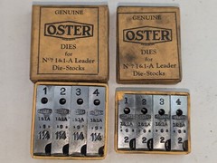 Vintage 2 Genuine OSTER Dies for Nos.1&1A Leader ~ Size , 2&Prime;,,,,1-1/4&Prime;