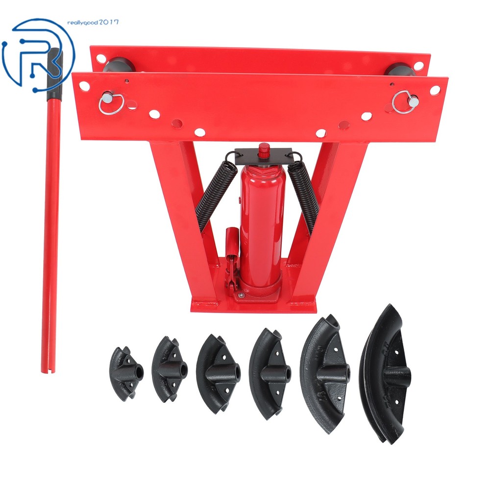 12 Ton Pipe Bender Manual Hydraulic Piping Bending Exhaust Tube Fabric &6 Dies