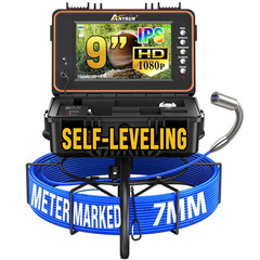 Self-Leveling Sewer Camera with 9&Prime; Screen & 100ft Cable for Pipe Inspection