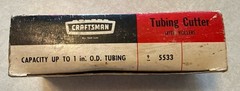 Vintage Craftsman Tubing Cutter 5533 With Tool Steel Cutter Wheel Cuts up to 1&Prime;