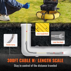 9 In 300ft /91.5m Sewer Camera Pipe Inspection Camera w/ 512hz Sonde