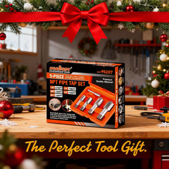 5-Piece NPT Pipe Tap Kit with Heavy-Duty Storage Case, 1/8&Prime;&ndash;3/4&Prime; Tapered Taps