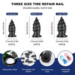 42PCS Tire Repair Rubber Nails Screws Kit with 2 Tubes Black Tire Sealant Glu&hellip;