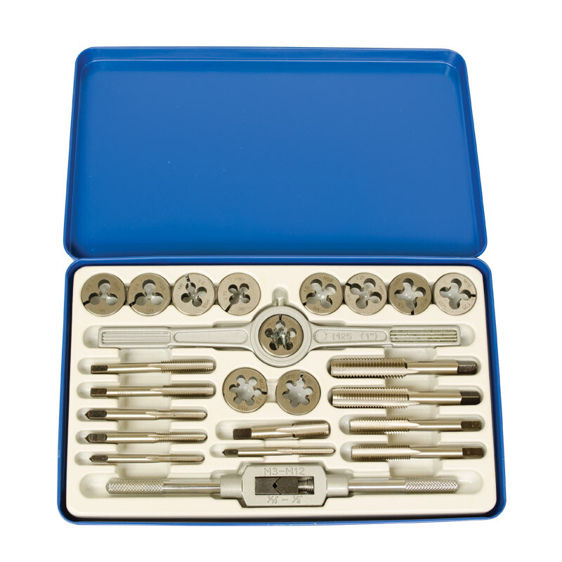 23PCS. HIGH SPEED STEEL TAP AND ROUND DIE SETS METRIC ITEM NUMBER 778T