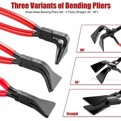 Sheet Metal Bending Pliers Set 3PCS Hand Seamers Straight 45&deg; 90&deg; Jaws Sheet &hellip;