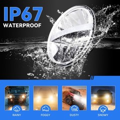 5 3/4&rdquo; 5.75&Prime; Round white LED Headlights 4pcs H4 HI/LO Beam DRL Compatible fo&hellip;