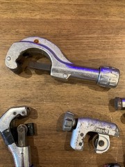 Lot Of (7) Various Pipe Cutters Ridgid, Alue, Imperial, Husky & unbranded