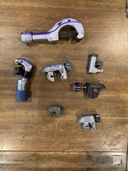 Lot Of (7) Various Pipe Cutters Ridgid, Alue, Imperial, Husky & unbranded