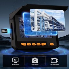 HD 200FT Plumbing Inspection Camera &ndash; 4.3&rdquo; Screen, Waterproof & Adjustable