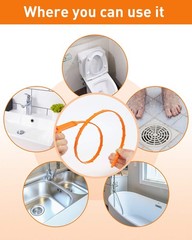 6 Pack 25 Inch Drain Snake Hair Clog Tool, Flexible Sink Drain Cleaner for Sh&hellip;
