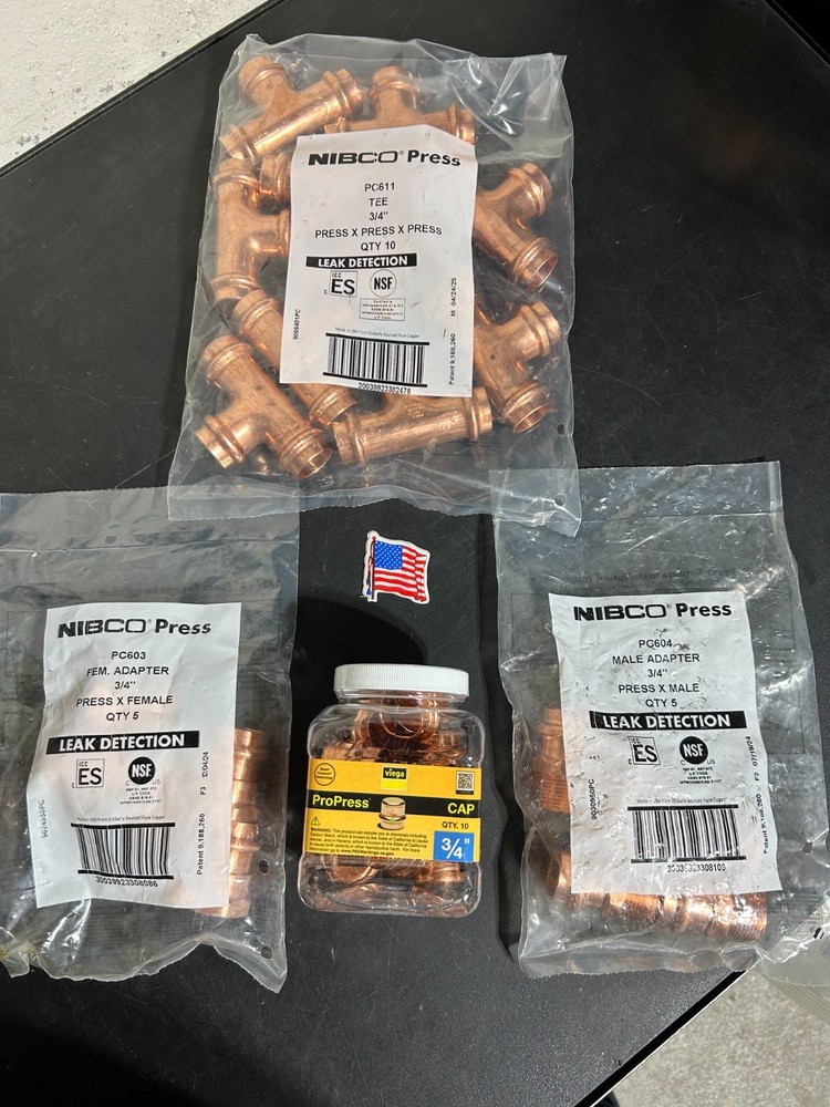 PROPRESS NIBCO VIEGA QTY (30) 3/4&Prime; PRO PRESS COPPER FITTINGS *MADE IN USA GER*