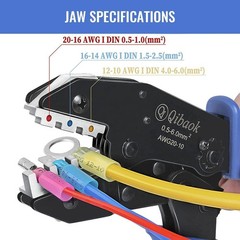 Ratcheting Wire Crimp Tool for Heat Shrink Connectors, AWG 22-10, Qibaok Black