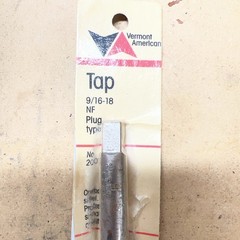 VERMONT AMERICAN Tap 9/16-18 NF Plug Type &ndash; Made In USA #20079 Carbon Steel